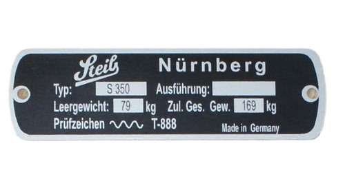 Steib namensschild s350 - namensschild,